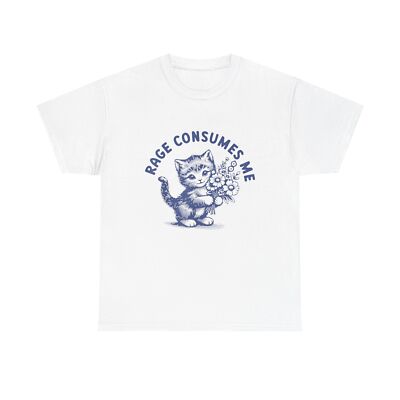 Rage Consumes Me Cat Flower Shirt, Kitty Cat Meme Cute T-Shirt