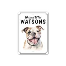 Bulldog Welcome To Personalized Sign
