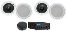 Crown 70v Amplifier+(4) White 8" Commercial Ceiling Speakers+smart Wifi Receiver