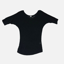 Studio Y Sweater Women's Sz Small Black Light Weight Soft Made in USA