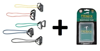 THERAQUATICS Resistance Tubing w/ Handles Senior Exercise Tube Stretch Rehab FITDECK INCLUDED