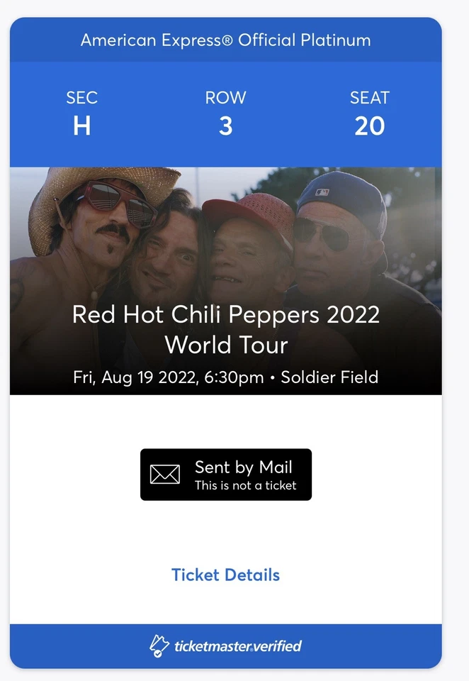 4 Tickets - Red Hot Chili Peppers (Chicago 8/19/22). Section H Row 3. - Image 4 of 4