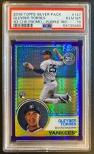 2018 Topps Silver Pack Gleyber Torres 1983 Purple PSA 10 Gem Mint RC /75 Low Pop