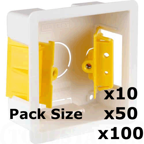 Appleby SB619 (35mm) 1 gang, dry lining mounting box (box of 10, 50 or 100) - Picture 1 of 1