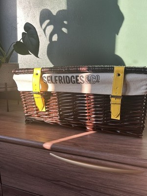 Selfridges Leerkorb Korb dunkelbraun Geschenkbox Picknick nie benutzt 