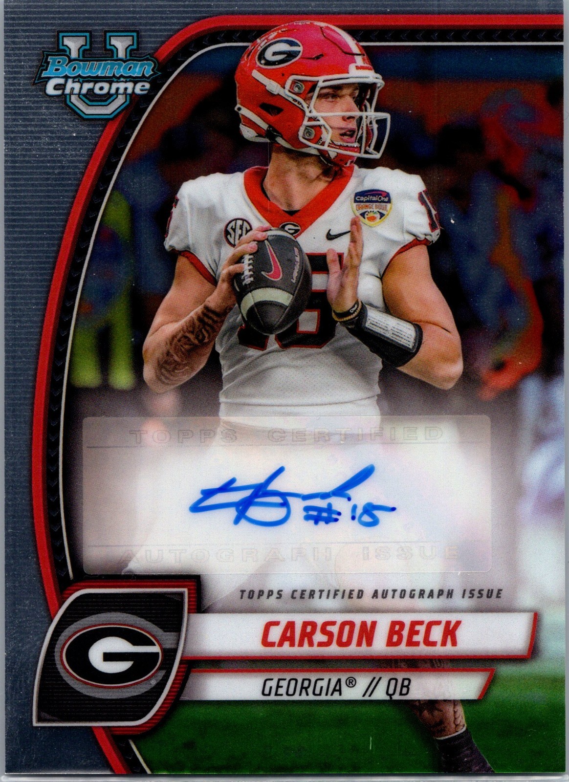 2024 Bowman Chrome U Carson Beck Auto UGA Georgia Bulldogs