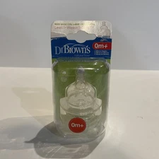 Dr. Brown's Natural Flow Standard Silicone Bottle Nipple, Level 1 0m+, 2 Ct