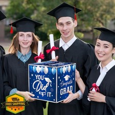Blue Graduation Card Box, Class of 2026, Money Gift Holder