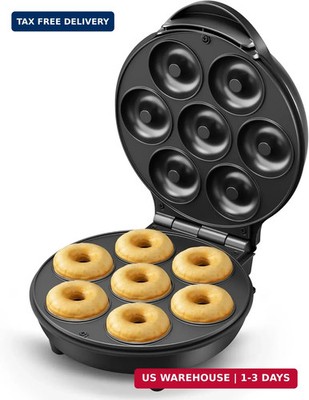 Mini Donut Waffle Maker 7 Slot Electric Cake Baking Machine Non Stick