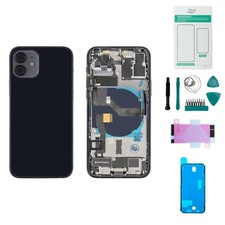 iPhone 12 Gehäuse mit Backcover Schwarz - Se...