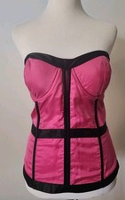 Vtg Frederick  s of Hollywood Corset Bustier 36 Padded Boned Underwire Y2K Satin