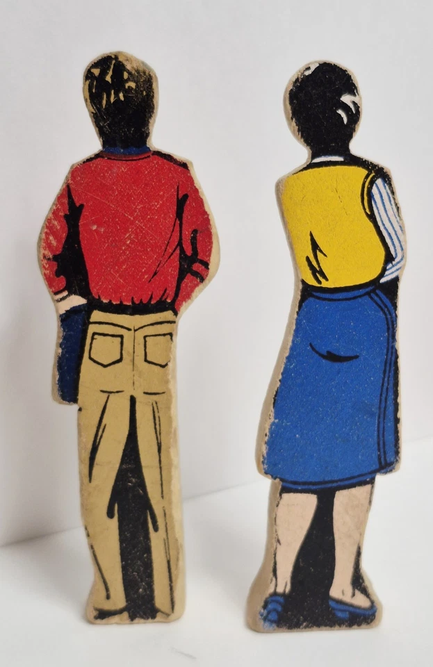 Lote De Colección 7 Figuras de Juguete de Cuña de Madera Guidecraft Trabajadores y Niños, Años 50 Foto 4 de 4