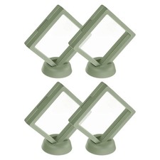 4Pcs 3D Floating Display Case 3.54 x 3.54 x 0.8 Inch Display Holder Green