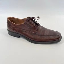Ecco New Jersey Mens US 10/10.5 EU 44 Leather Oxford Dress Shoes Brown Bike Toe