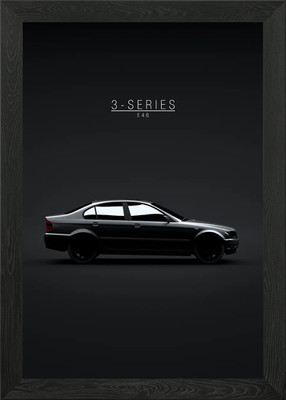 BMW 3er E46 Sedan 2001 Framed Wall Art Poster Canvas Print Picture