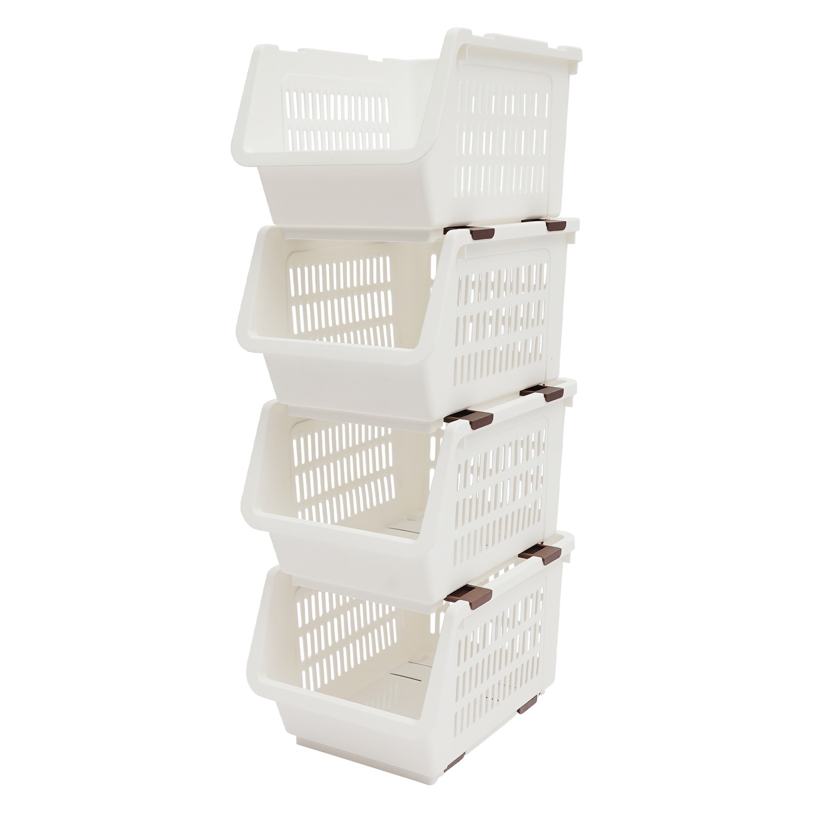 4PCS Stacking Storage Baskets, Stackable Organizer Baskets, Storage Bins