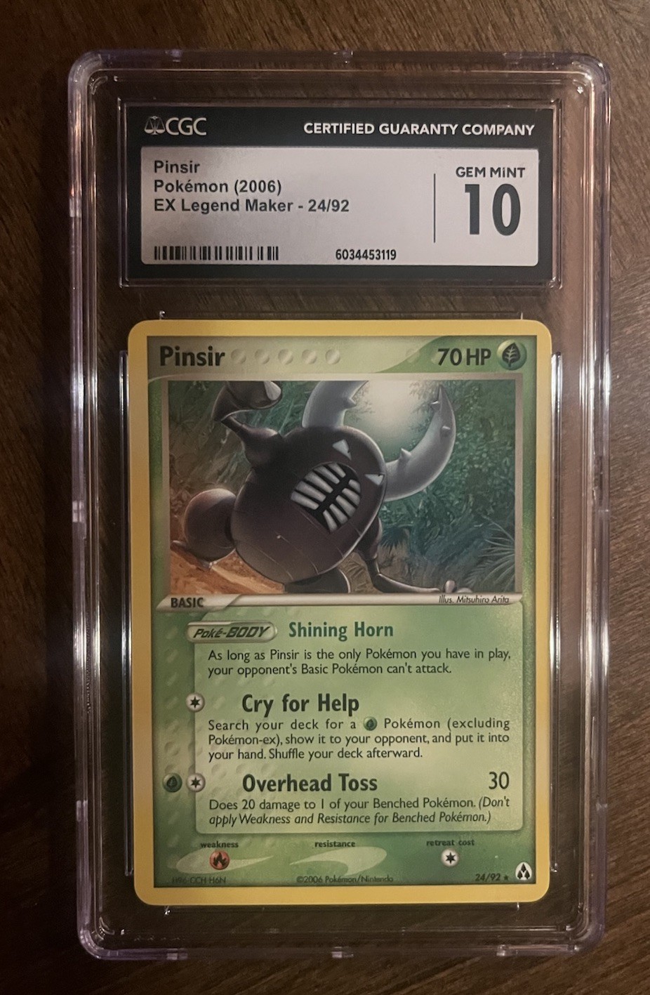 CGC 10 GEM MINT Pinsir 24/92 EX Legend Maker Pokémon Vintage 2006 Rare