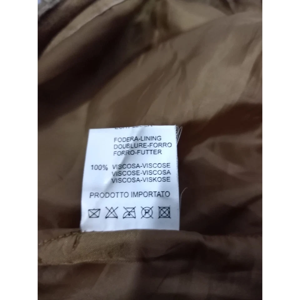 Falda Conbipel Vera Pelle Gamuza Cuero con Cinturón Tostado | Talla 42 Foto 3 de 4