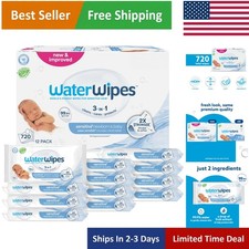 Eco-Friendly Sensitive Baby Wipes - 720 Count with Unscented, Pure Ingredients