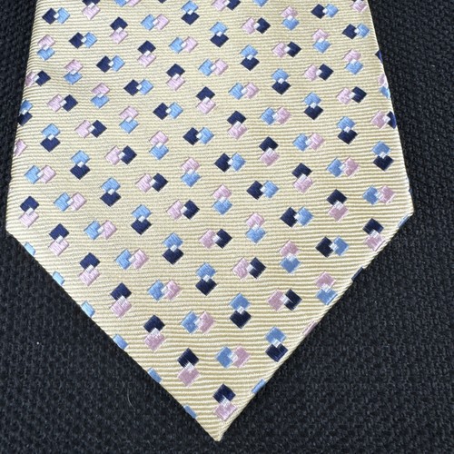 Preswick & Moore Yellow Pink Blue Mens Tie 100% Silk 59 x 4 Necktie - 第 2/12 張圖片