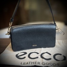 ECCO Black Pebbles Leather Pinch Bag Small  6...