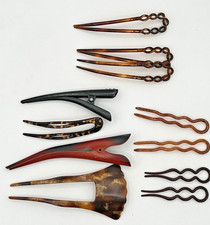 VINTAGE Hair Accessories - Alligator Clips Celluloid Clips Mixed Lot of 11