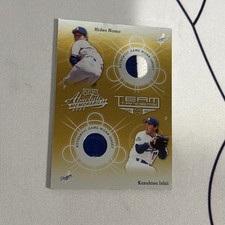 2002 Absolute Mem Team Tandems Gold Patch Relic Hideo Nomo Kazuhisa Ishii /50