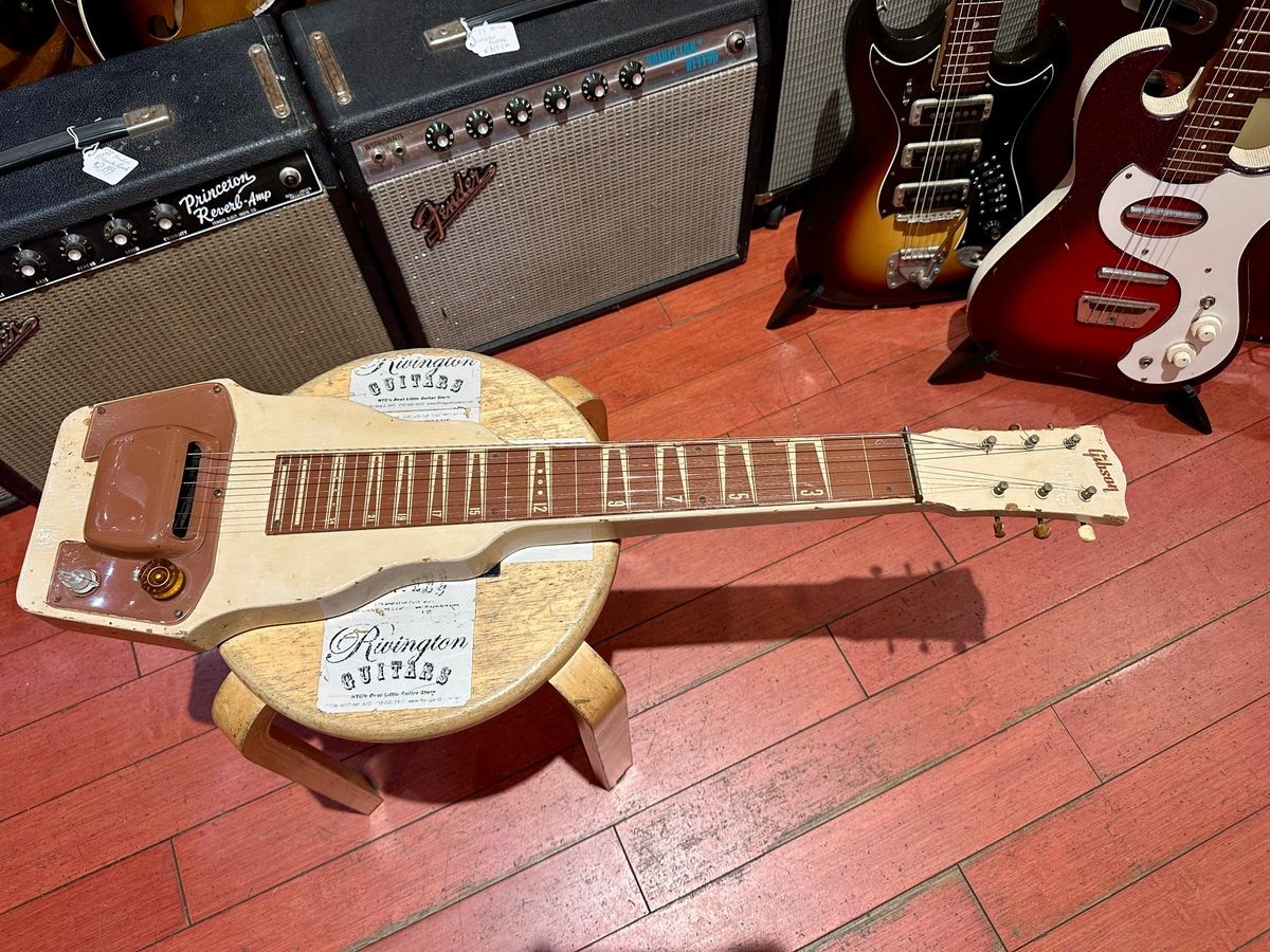 Vintage 1954 Gibson BR-9 Lap Steel Beige Comes With A Gig Bag Original Pickup