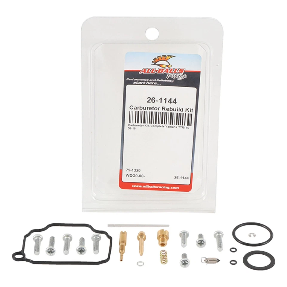 New All Balls Carburetor Rebuild Kit 26-1144 For Yamaha TTR110 2008-2018 Foto 3 de 4