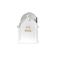 Large Post Mount Mailbox Hampton White Durable Postal US Mail Plastic No Rust