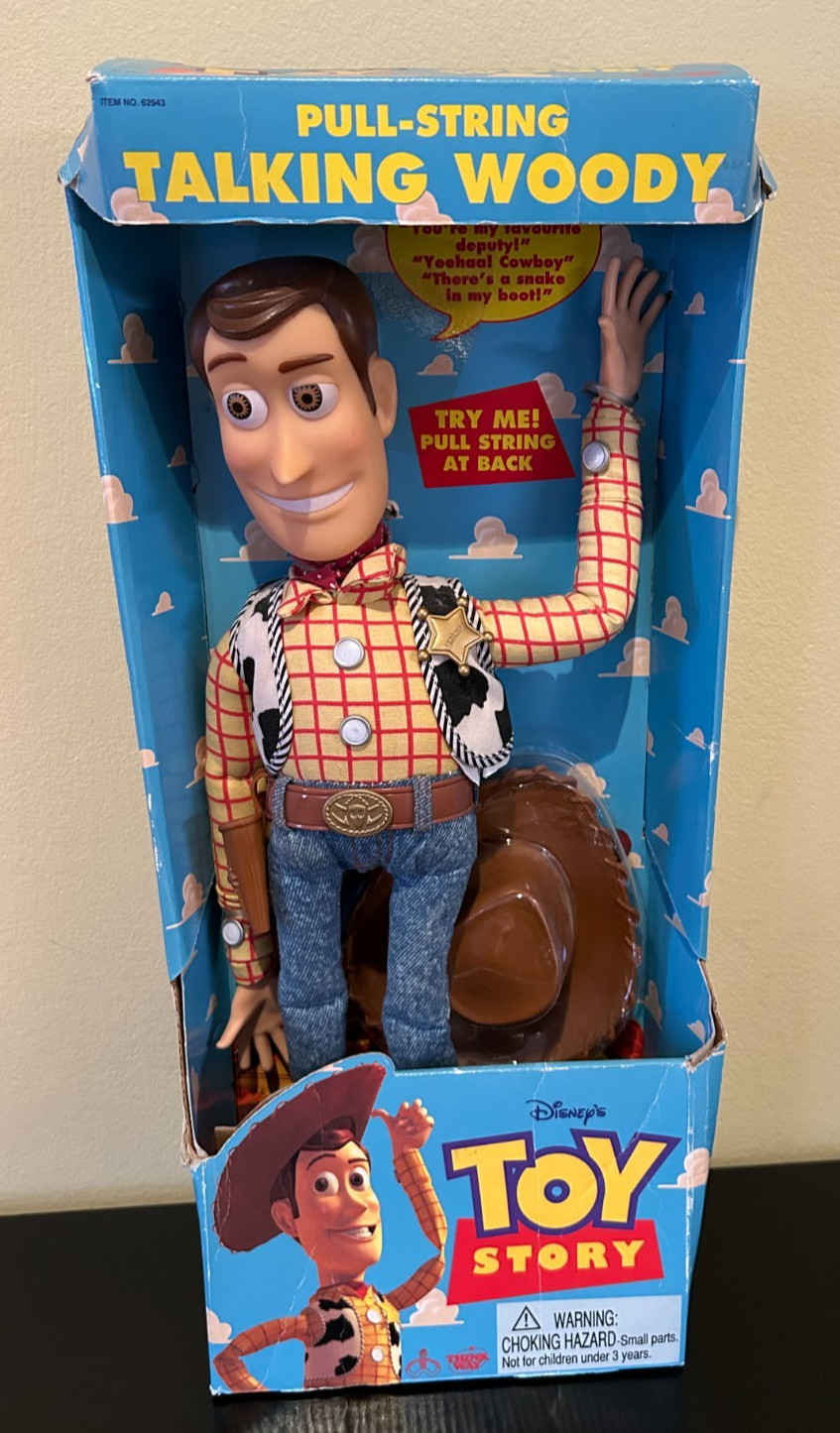 DISNEY Pixar TOY STORY vintage WOODY Pull-String DOLL Thinkway NIB ~   NO SOUND
