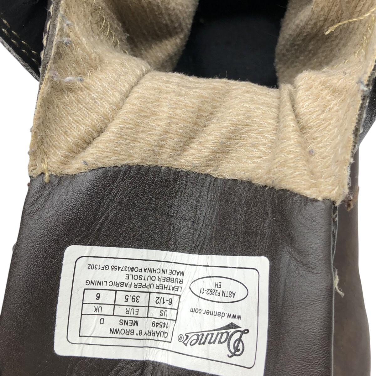 Danner Quarry Quilted Tan Work Boots, Size 6, Women's, Size 9.1" (saa013455)...