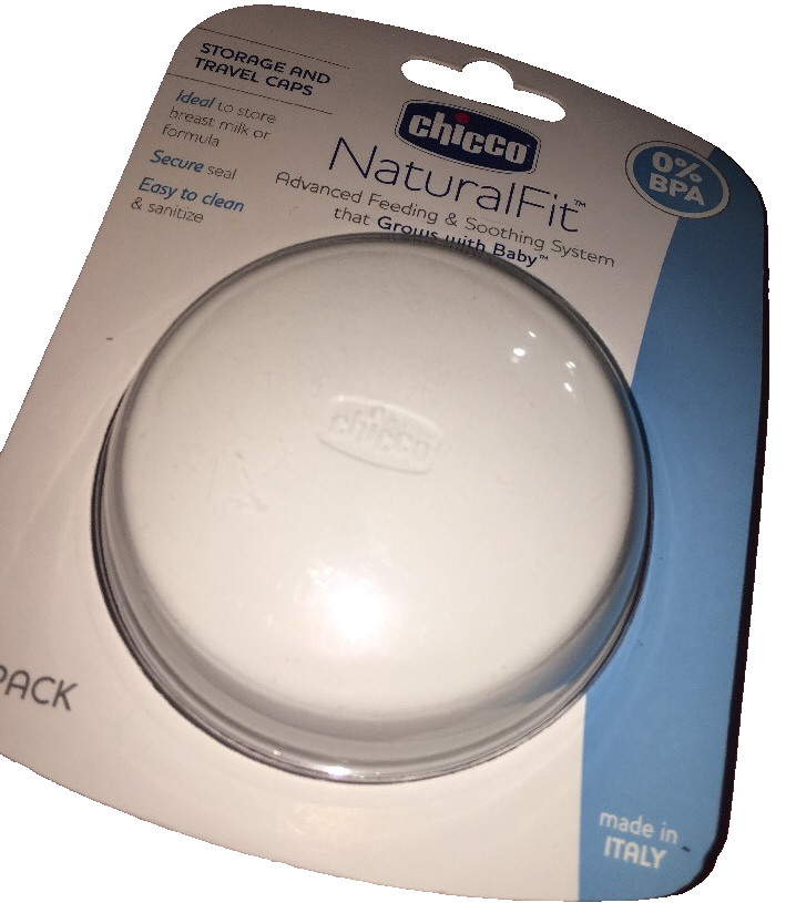 Chicco Natural Fit 2 pack Storage & Travel Caps/Lids Fits all NaturalFit Bottles