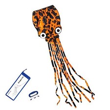 Kite Octopus Large Frameless Soft Parafoil Kites for Kids and Adults Orange