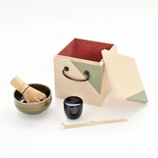 Japanese Matcha Tea Ceremony Set 'Ippuku box' Handmade Gift Traditional Craft