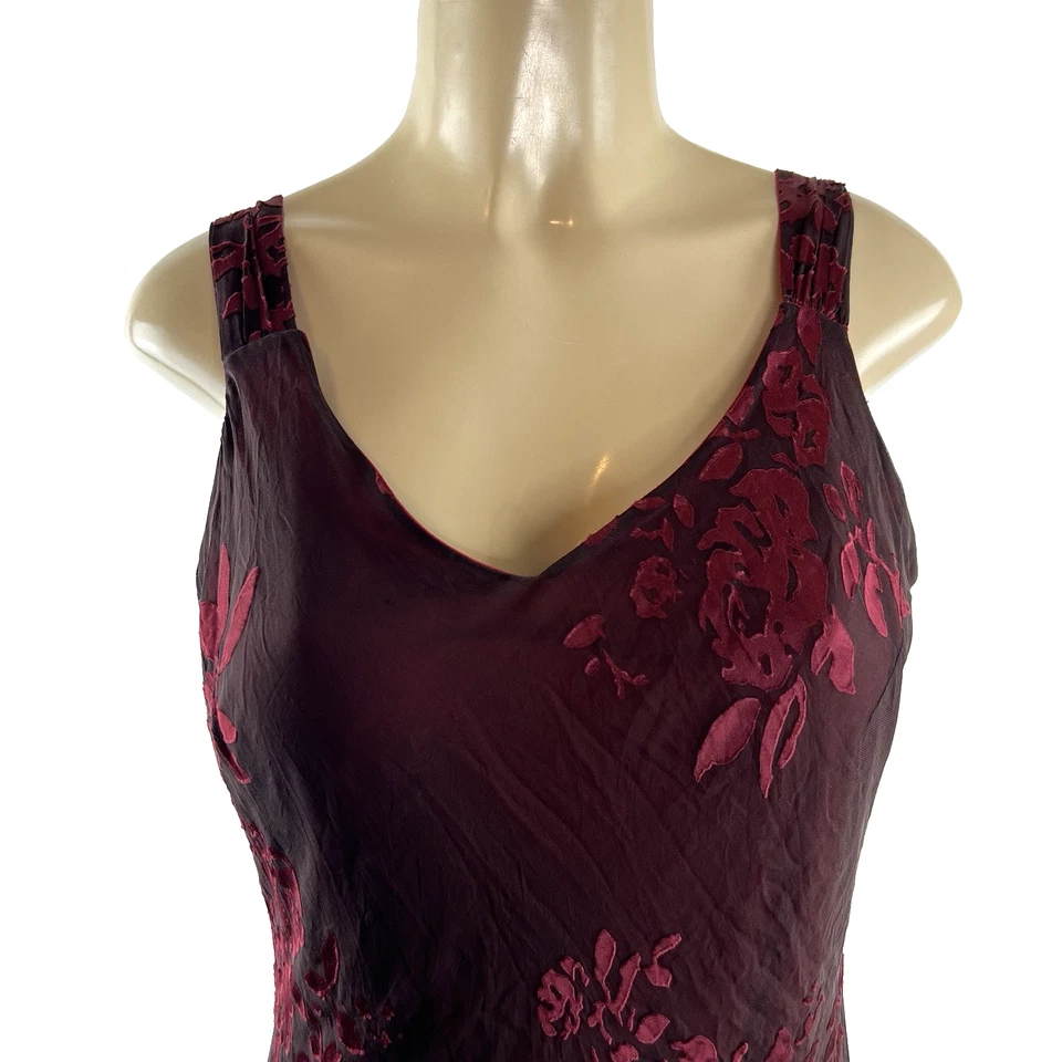 Vestido Y2K Vintage Talla 16 Terciopelo Seda Burnout Asimétrico Capricho Hada Grunge Foto 2 de 4