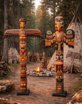 TOTEM-160-- / Totempfahl 160 cm Marterpfahl Indianer totem pole torture stake
