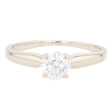 .48ct Round Cut Diamond Solitaire Engagement Ring 14k White Gold Size 5