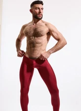 NWT N2N Bodywear Mens Burgandy spandex Hero Sport tight S Small