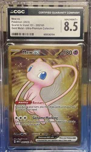 CGC 8.5 MINT Mew ex 205/165 Metal Gold 151 Ultra Premium Graded Pokemon Card