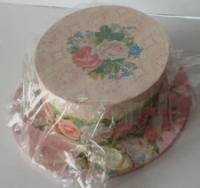 John Grossman Gifted Line HAT SHAPED BOX NEW Punch Studio FLORAL Storage GIFT