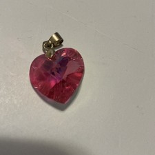 Swarovski Rose Crystal Heart Pendant 925 No Chain