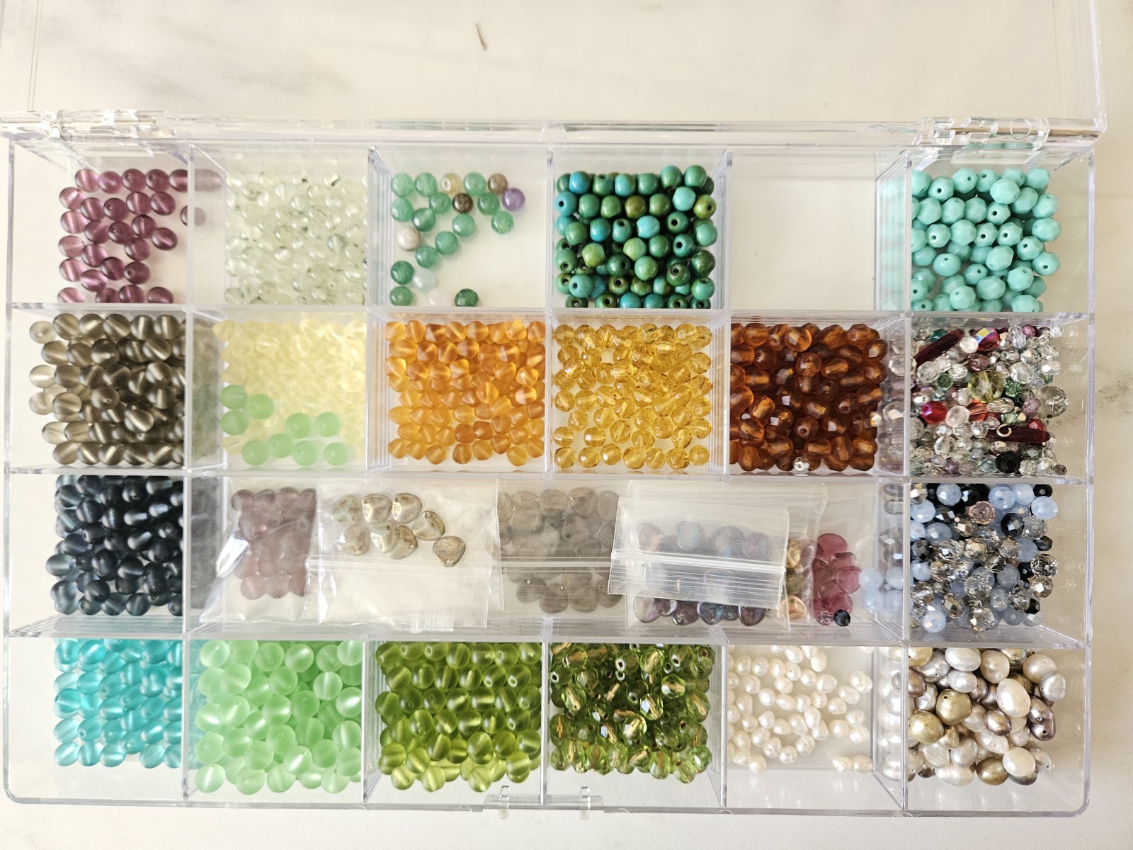 Huge Lot of Glass Beads for Jewelry & Craft Making faceted bead set pearls