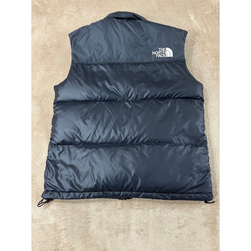 Vintage The North Face Nuptse Goose Down Vest 700 Men small Petite 90s Black zip - Image 2 of 4
