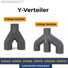 Y Verteiler 2/3 Wege DN40 DN50 DN58 DN75 DN100 DN110 Absaugung Zyklon HT Rohr