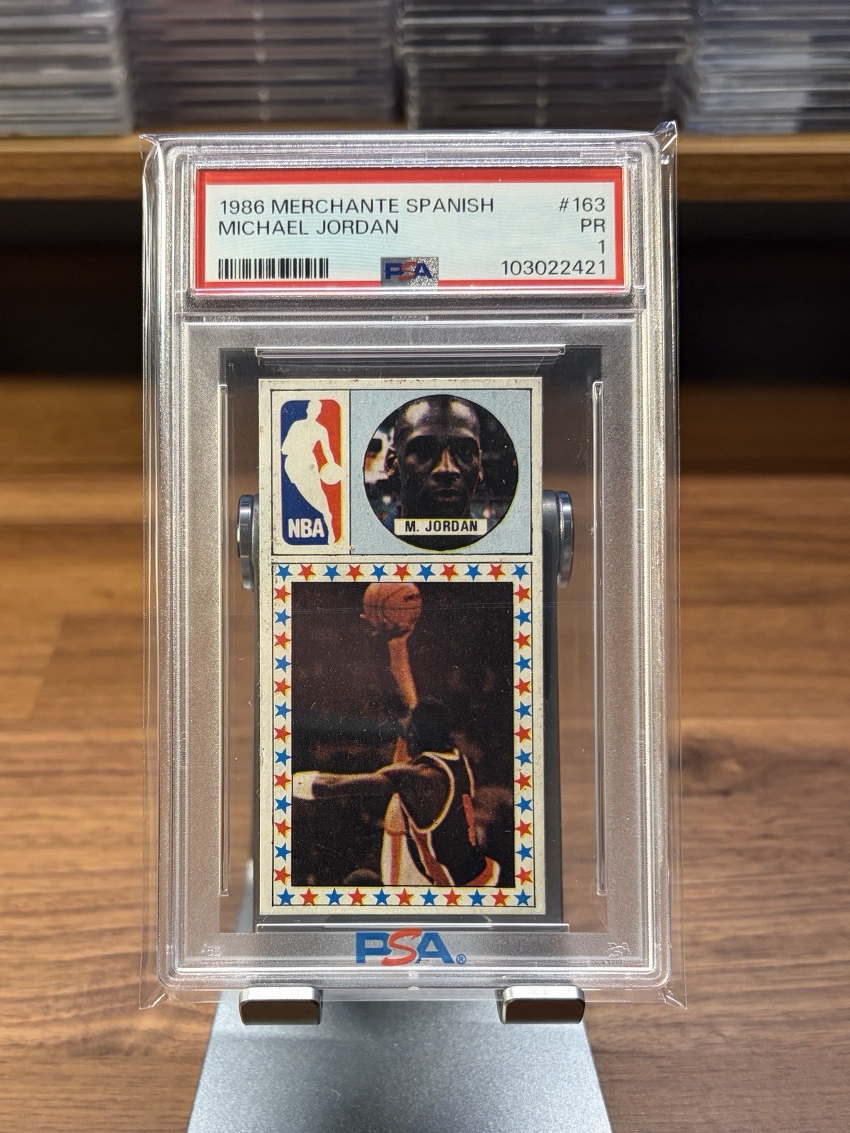1986 MERCHANTE SPANISH #163 MICHAEL JORDAN PSA 1