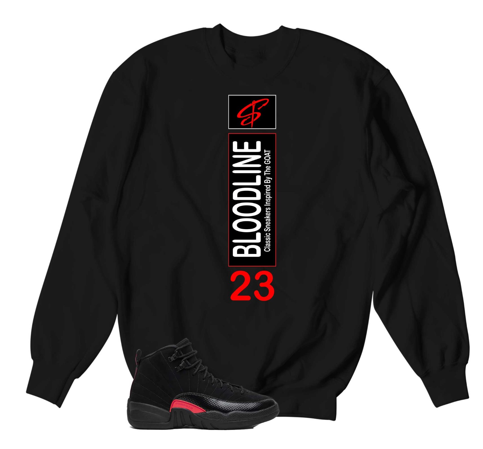 Maglione Match AJ Retro 12 Bloodline AJ12 Sneakers - Felpa con linguetta tacco