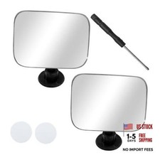 2PCS 360 Rotate Car Blind Spot Mirrors - HD Glass - Wide Rectangular