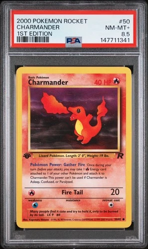 2000 POKEMON ROCKET 1ST EDITION #50 CHARMANDER PSA 8.5