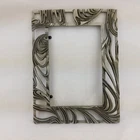 Vintage Cast Pewter Picture Frame Rectangular Weave Effect  #2572